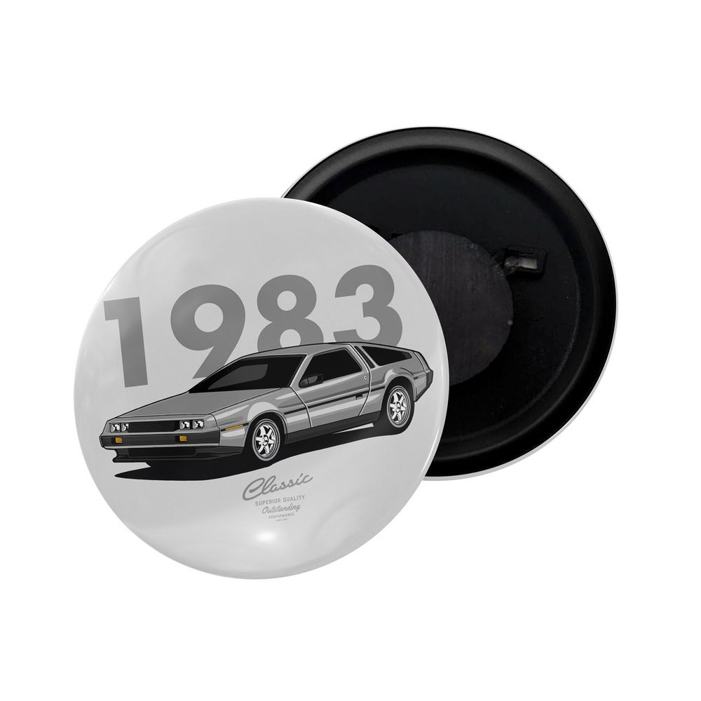 dhcrafts Fridge Magnet Grey Classic legend Vitnage Car Automobile D39 Glossy Finish Design Pack of 1 (58mm)